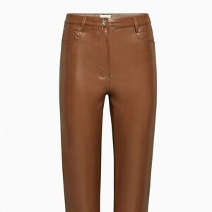 Aritzia Wilfred Melina Cropped Vegan Leather Pants - NWT - 4